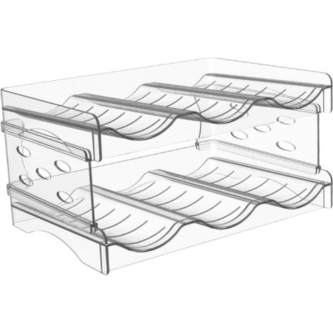 1 Ensemble Support de Rangement Empilable pour Bouteilles Eau Organisateur de Bouteilles Transparent à Compartiments pour Cuisine Réfrigérateur et Bureau (1/5)