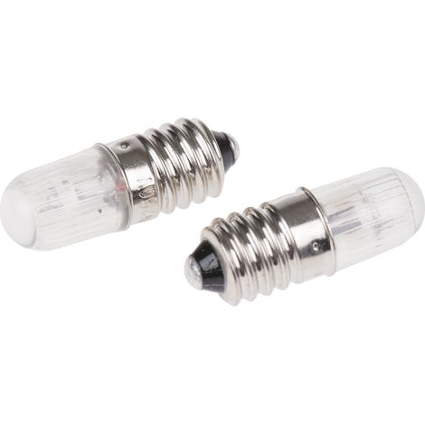 Ampoule néon pour voyant, lumière de couleur Rouge, taille T10, culot E10, 220 / 250 V, 2,5 mA