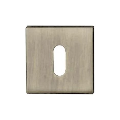 Paire de Rosaces "KLOSE besser" Carrées 53 x 53 mm - Trou de Clé L - Inox 304