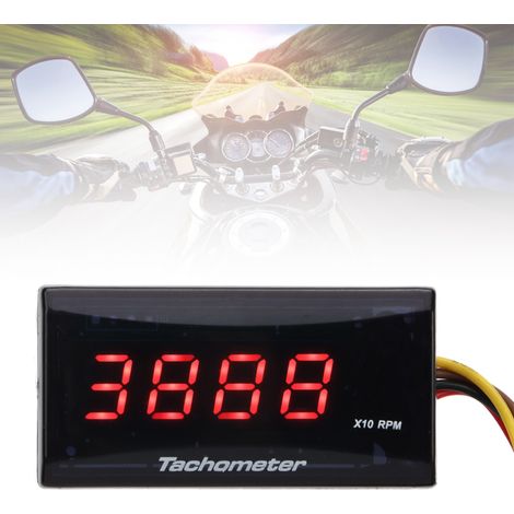 Ultradünner universeller LCD-Drehzahlmesser DC12V (rot) für Motorradumbauten (1/5)