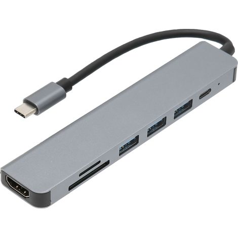 7-in-1 USB-C-Hub mit 100-W-PD-Schnellladefunktion und 4K-Ausgang für MacBook Pro, tragbar und sicher (1/5)