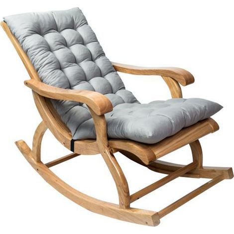 Coussin épais rembourré pour chaise longue en suède, anti-dérapant avec attaches, idéal pour jardin et fauteuil à bascule (1/5)