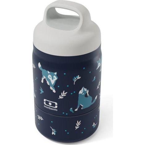 Lunchbox isotherme - MONBENTO - Handy Wolf - enfant - 2 compartiments 350 ml + 150 ml (1/5)