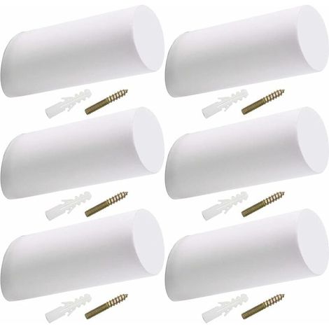 Crochet en Bois, Patère Bois, Crochets Muraux en Bois Patère Porte Manteau Crochet Mural Blanc pour Suspendre Les Manteaux, Chapeaux, Vestes, Sacs( 6 pcs Blanc)