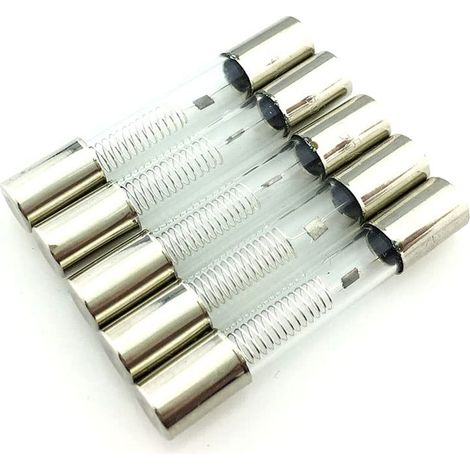 Fusible verre - 5 pièces - Cuivre - 5 kV 0,8A - Micro-onde - 6x40 mm (1/5)