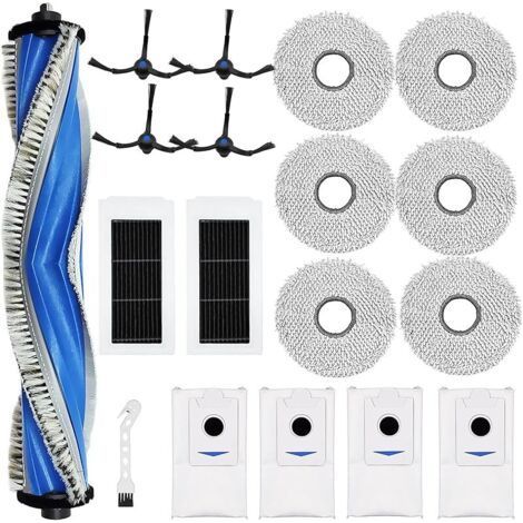 ALLIANDISFOREHILLaccessoires de rechange pour Ecovacs Deebot X5 Omni, X5 Pro aspirateur robot, Brosses rouleau + 6 Chiffon + 4 sacs poussire + 4 brosses latrales + 2 HEPA filtres (1/5)