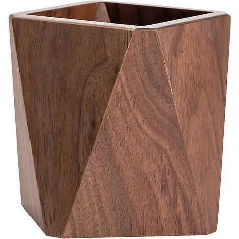 porte-stylo élégant en bois, seau de rangement pour fournitures de bureau créatives-10x8cm (1/4)