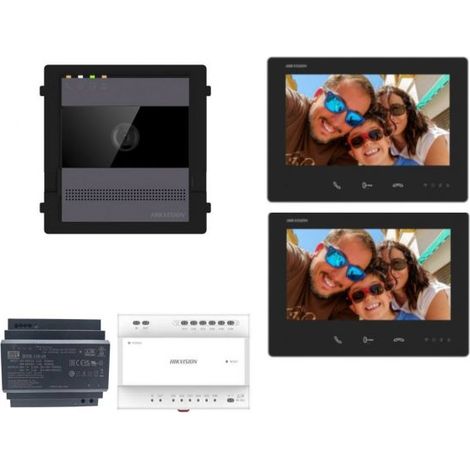 Kit videocitofono villa monofamiliare 2 fili Hikvision con 2 Monitor 7 pollici smart wifi p2p