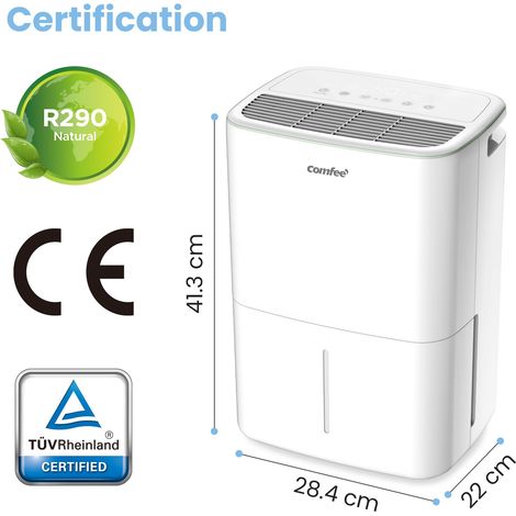 Comfee – Déshumidificateur portable 10L/jour – 3 modes – Réservoir 2,5L – Fonctionnement silencieux 36dB – Tuyau de drainage inclus (1/5)