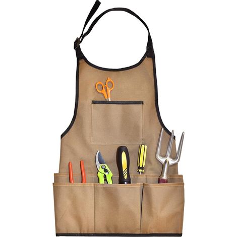 Tablier porte-outils marron ajustable pour le jardinage, la floriculture, la taille et les travaux manuels.-AquaForge (1/5)