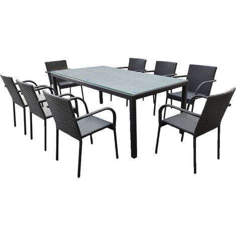 Conjunto de mesa y sillas de jardín 8 plazas Rio Negro