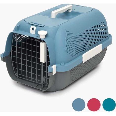 Transportbox für Katzen - CATIT - Mittel - Maximale Höhe Katze 27 cm - Blau-Grau