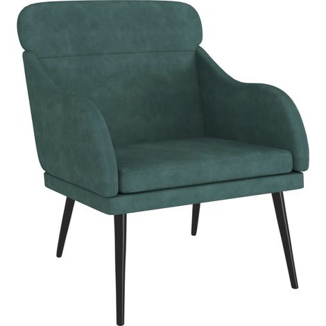 Sillón de terciopelo verde oscuro 63x76x80 cm vidaXL (1/5)