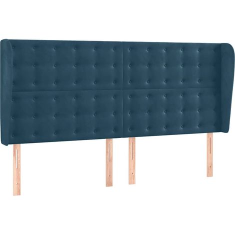 Maison Exclusive - Cabecero con orejas de terciopelo azul oscuro (1/5)