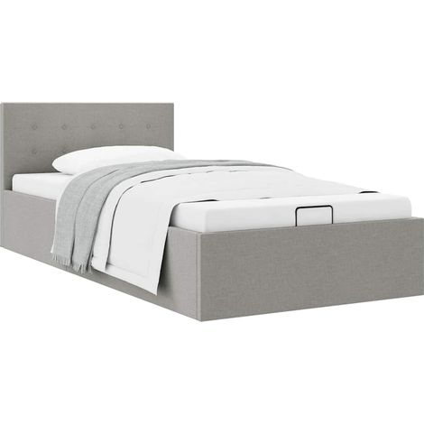 Maison Exclusive - Stauraumbett Hydraulisch Hellgrau Stoff 90×200