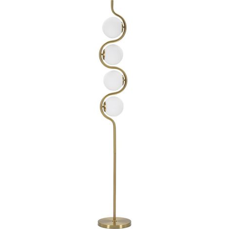 Lampada da terra Glamy S 4 luci in ferro dorato e vetro opalino (1/5)