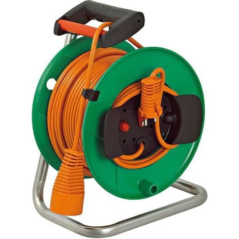 Enrouleur de câble GARDEN-30 avec fiche et prise - H05VV-F 2x1,5 38,5 + 1,5m