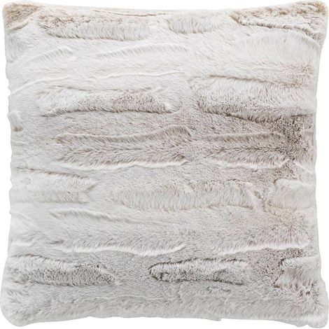 Coussin Imitation Fourrure "Lynx" 45x45cm Naturel