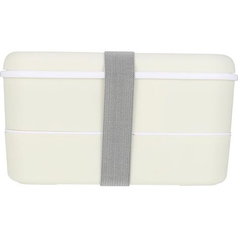Boîte à bento OUNONA double compartiment en plastique blanc avec (1/5)