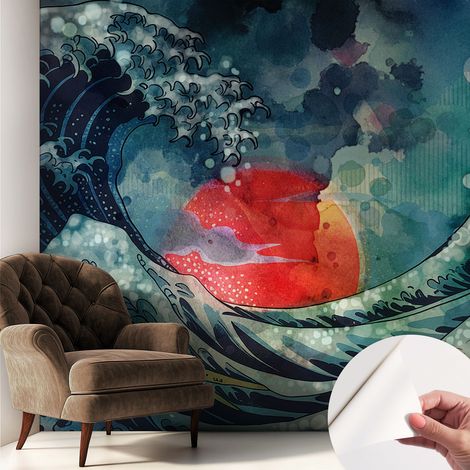 Selbstklebend Tapete - abwaschbar - Raumgestaltung Schlafzimmer Wohnzimmer Tapete Ozeanischer Sonnenaufgang 250x250 cm (1/5)