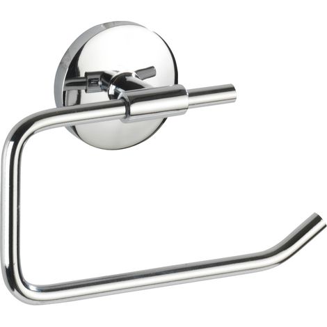 WENKO Porte Papier toilette Mural, Dérouleur papier toilette Cuba, Zinc, 13,5x9,5x4 cm, Brillant (1/5)