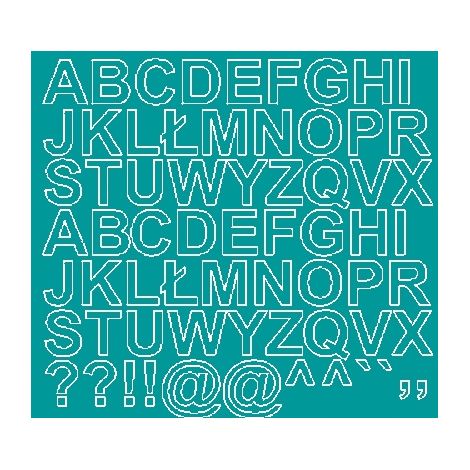 Selbstklebende Buchstabenaufkleber, 2,5 cm, türkis glänzend