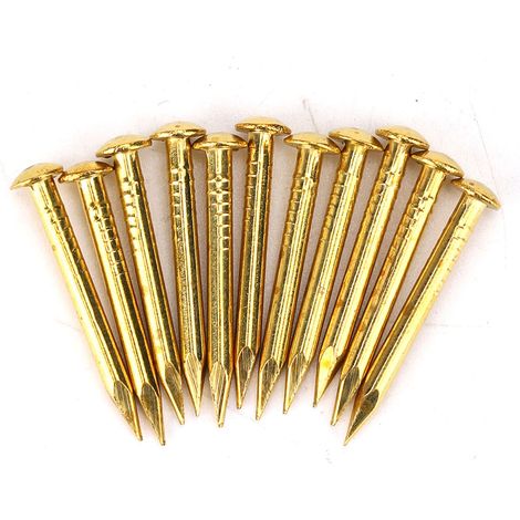 Charnière de meubles en laiton, clous à tête ronde, accessoires de quincaillerie, 10mm/15mm/18mm/22mm, 22mm de longueur plus épaisse, 100 pièces (1/5)