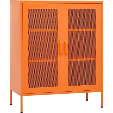Maison Exclusive - Armario de almacenamiento acero naranja 80x35x