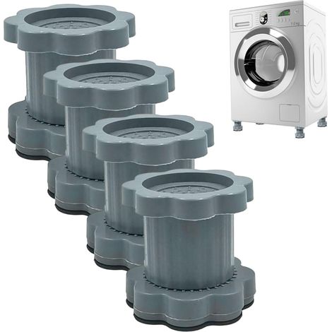 4 Pièces Patins Anti-Vibrations pour Machine à Laver – Pieds Réglables en Hauteur – Supports Antidérapants pour Lave-Linge et Sèche-Linge (1/5)