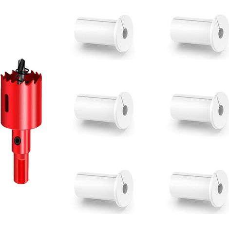 6 Pièces 19mm Boîtier Mural pour Câble Starlink, Blanc Grilles Murales Grille Ethernet d'alimentation Starlink et Trous de Fil Meubles, avec 1 Scie Cloche (Blanc, 19mm) 19mm+Scie - (1/5)