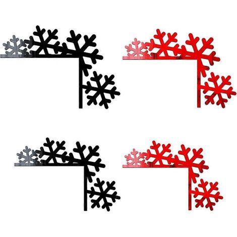 4 autocollants 3D flocon de neige pour interrupteur lumineux, stickers muraux décoratifs amovibles, décoration porte et mur, art design moderne. (1/4)