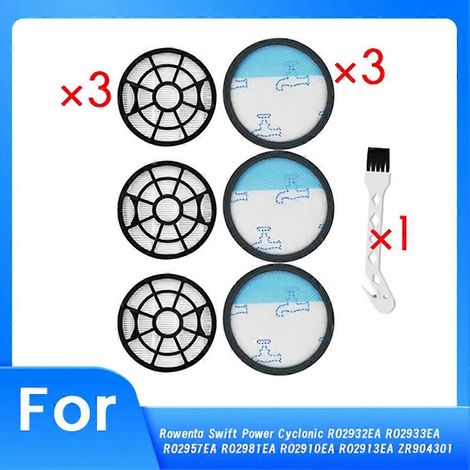 Filtre avec Brosse pour Rowenta Swift Power Cyclonic RO2932EA RO2933EA RO2957EA RO2981EA RO2910EA RO2913EA (1/5)
