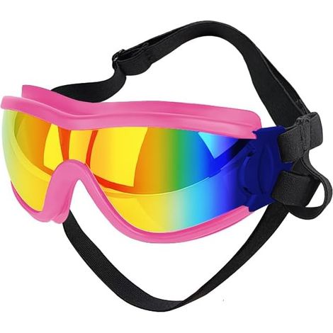 Winddichte UV-Schutzbrille für große Hunde (rosa). (1/5)