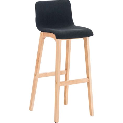 Tabouret de Bar Hover Tissu Piètement Quatre pieds Natura Noir (1/5)