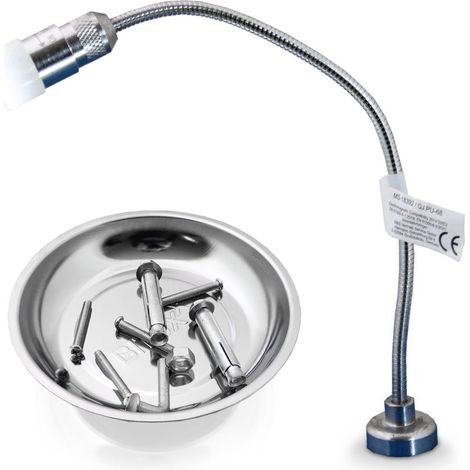 Bituxx LED Arbeitsleuchte felxible Arbeitslampe mit Magnetfuß und Schwanenhals + Magnetschale Magnetteller Metallschale Ø150mm (1/5)