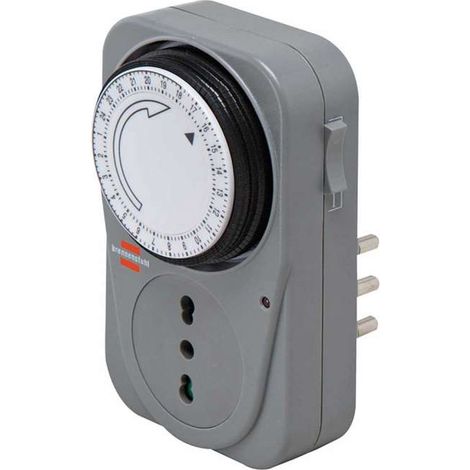 Interruttore orario Brennenstuhl MZ 20, Presa temporizzata meccanica (interruttore orario diurno con protezione dei contatti aumentata de) Grigio (2) (1/10)