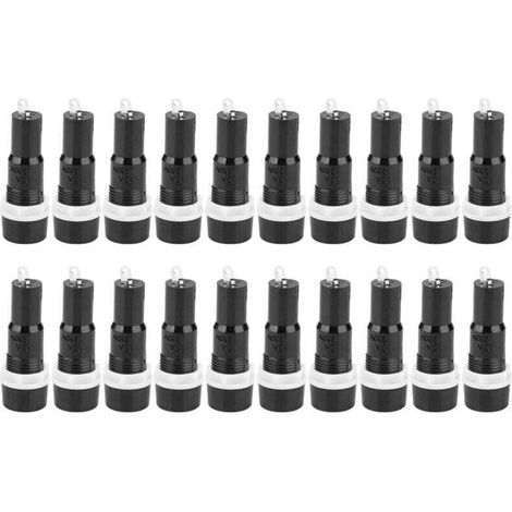 20 Pièces Porte-fusible, MF-527 5x20mm Boîtier De Fusible Bornes à Souder En Plastique Métal Noir Boîtier De Protection De Fusible Stable 250V 10a Porte-fusible (1/4)