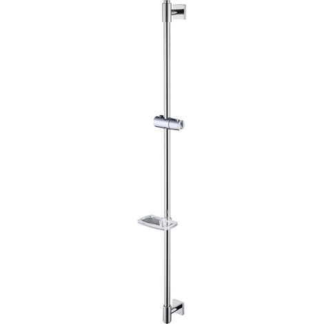 Barre De Douche 120 cm – Réglable En Hauteur, Avec Un Porte-Savon Et Un Support De Douchette, Finition Chromé, En Acier Inoxydable SUS304, H811-120HC