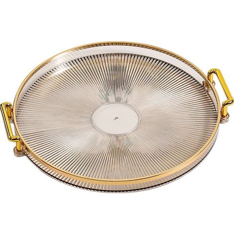 Plato de almacenamiento para taza de agua y té redonda de plástico ligero estilo Phnom Penh color dorado (1/5)