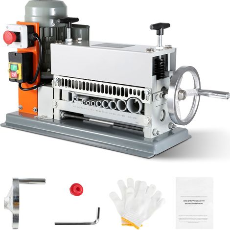 Dénudeuse de câbles électrique 370W, 1,5-40 mm, 26,8 m/min, 11 canaux, avec manivelle manuelle pour recyclage de cuivre. (1/5)