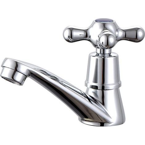 Robinet d'eau Unique Froide Robinet d'eau, Robinet à Froid Simple Chromé Bassin Robinet d'eau, pour Maison Salle Bain WC Lavabo Bassin la Cuisine