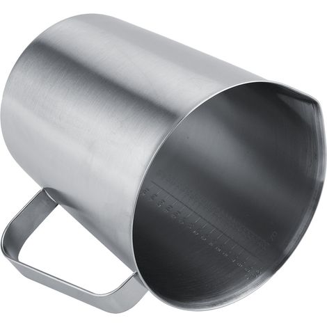 Großer 2000-ml-Messbecher aus Edelstahl, Milchaufschäumkännchen für Latte Macchiato und Kaffeekunst (1/5)