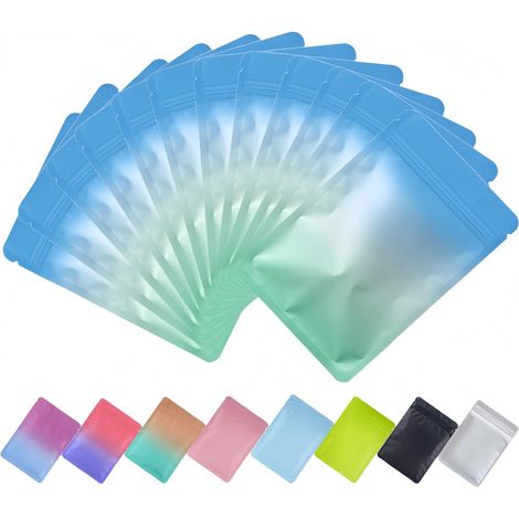 Lot de 100 Sachets Zip, Pochettes Mylar, Intérieur Aluminium, Fermeture Hermétique, 6x10 cm, Pour Aliments et Emballage