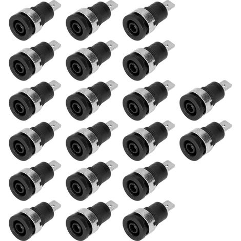 20× Douille Banane 4mm, connectivité robuste, résistance à la corrosion, performance fiable, accessoires de test électrique, noir (1/5)