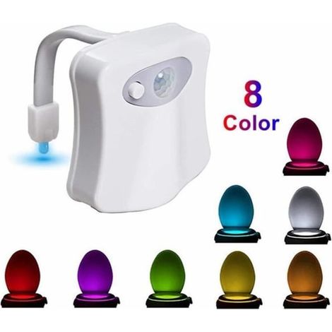 NOUVEAU Abattant de toilettes intelligent avec détecteur de mouvement PIR, veilleuse étanche et rétroéclairage pour cuvette S49749702