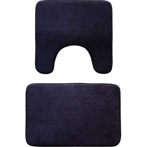 Lot de 2 Tapis de bain, Antidérapant, Absorbant, Polaire corail, Salle de bain (1/5)