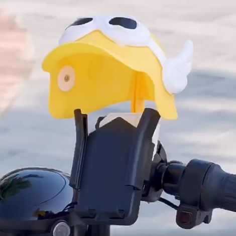 Support de téléphone pour moto, style casque mignon, résistant aux chocs, angle réglable, support de navigation pour vélo électrique, jaune, style rétroviseur latéral, petite taille (1/5)