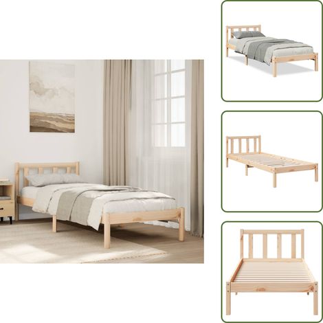 Cadre de lit extra long sans matelas 90x210 cm bois massif pin - Cadre De Lit - Cadres De Lit - Lit - Lit Simple (1/5)
