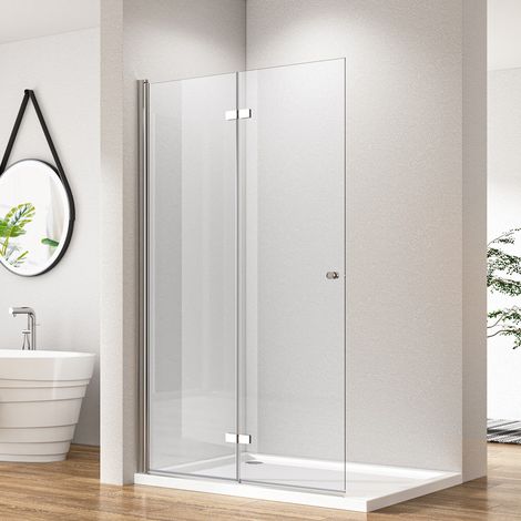 100 x 185 cm Walk in Dusche Duschwände Walk in Duschwand Falttür Duschabtrennung Duschtrennwand Glaswand, 6mm ESG-Sicherheitsglas