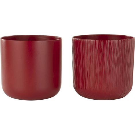 Cache pot rouge en poterie xxl - Rouge (1/2)